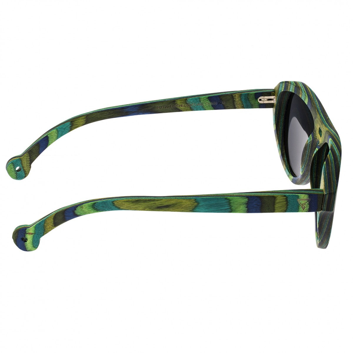 Spectrum Lopez Wood Polarized Sunglasses - Green Stripe/Black - SSGS111BK