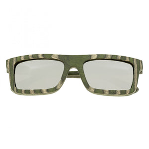 Spectrum Garcia Wood Polarized Sunglasses - Green Zebra/Silver - SSGS120SR