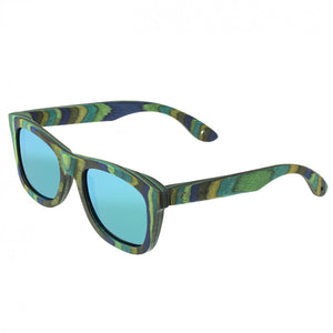 Spectrum Kalama Wood Polarized Sunglasses - Green Stripe/Green - SSGS104GN