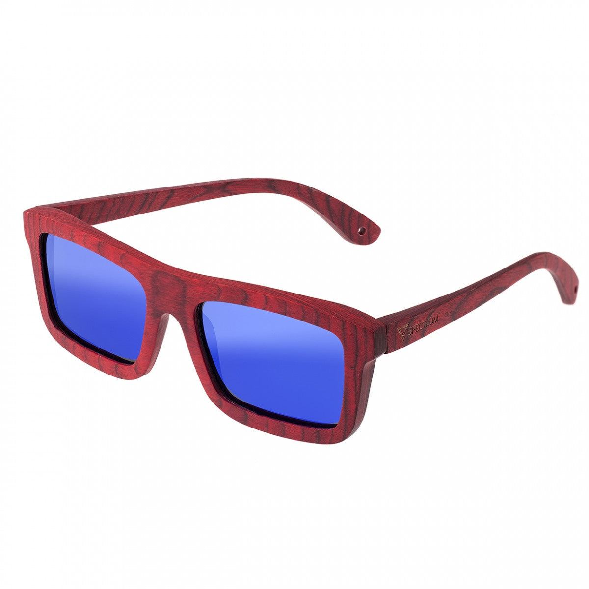 Spectrum Clark Wood Polarized Sunglasses - Cherry/Blue - SSGS119BL